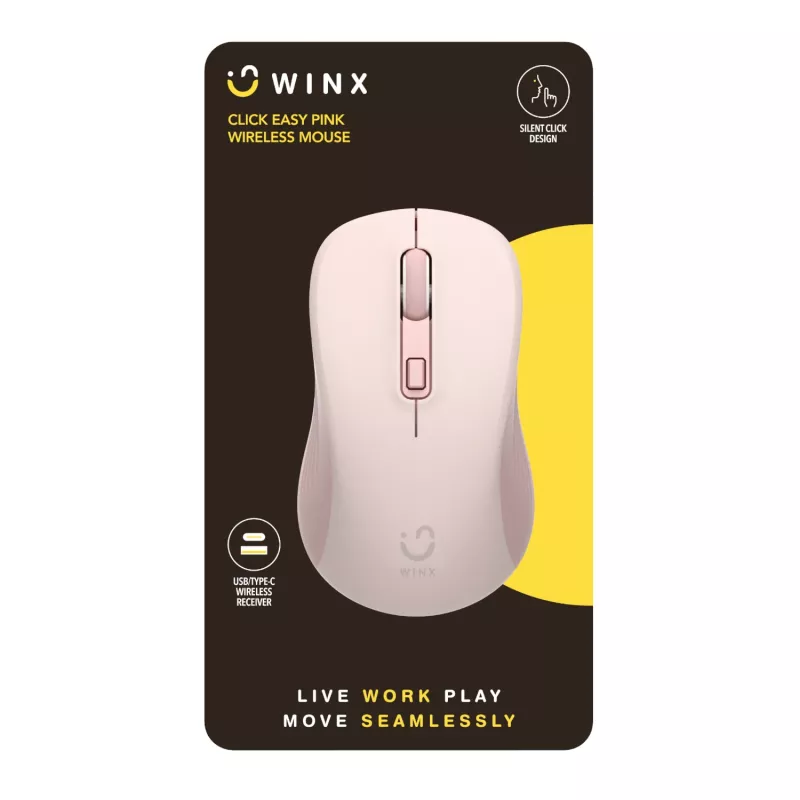 Rato sem fios WINX CLICK Easy 1600DPI 2.4GHz - rosa