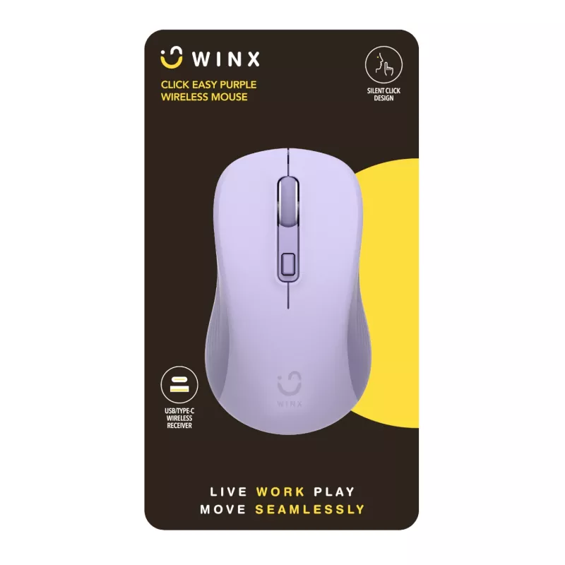 Rato sem fios WINX CLICK Easy 1600DPI 2.4GHz - lilás