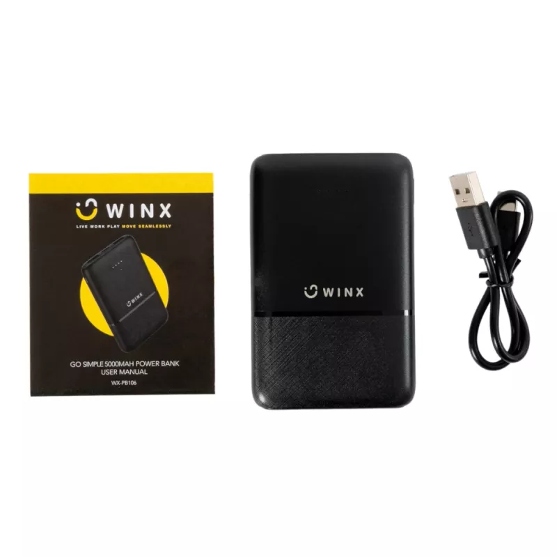 WINX GO Simple Power bank 5000mAh preto