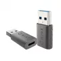 Adaptador WINX LINK Simple USB para Type-C pack duplo (USB-A macho para USB-C fêmea, 5Gbit/s, 15W, Space Grey, pack de 2)