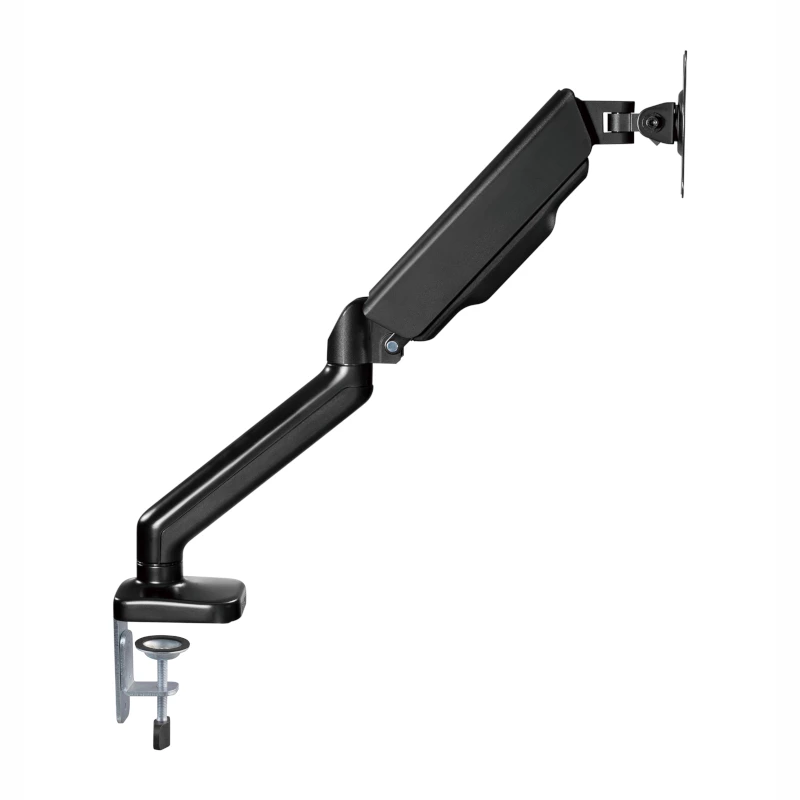 Braço de monitor totalmente articulado WINX RISE Pro - suporte de secretária individual 17-32 polegadas com mola a gás, VESA 75/100, grampo C e passagem, preto