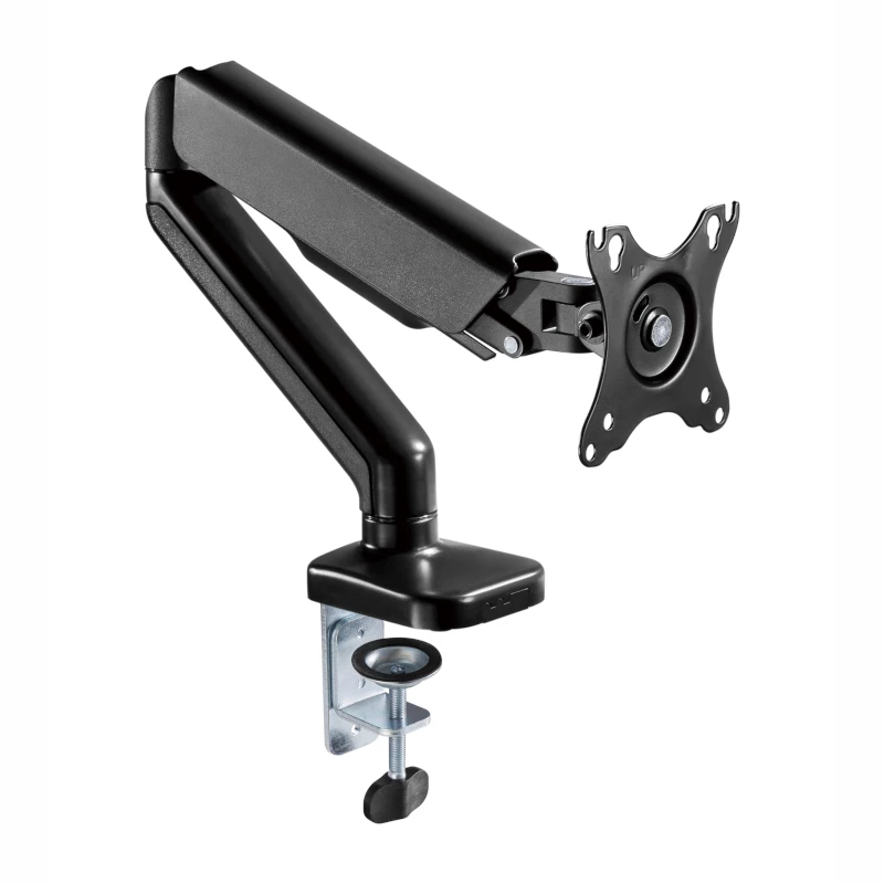 Braço de monitor totalmente articulado WINX RISE Pro - suporte de secretária individual 17-32 polegadas com mola a gás, VESA 75/100, grampo C e passagem, preto