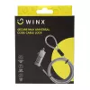 Cabo de segurança com código universal WINX Secure Max - fechadura de combinação de 4 dígitos redefinível, aço entrançado, 1,8 m, preto/prateado