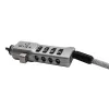 Cabo de segurança com código universal WINX Secure Max - fechadura de combinação de 4 dígitos redefinível, aço entrançado, 1,8 m, preto/prateado