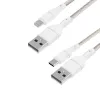 Cabo de carregamento WINX USB para Type-C|Lightning 2 em 1 dividido 1,2m preto