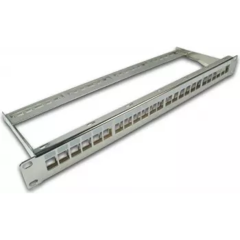 Wirewin Painel cego de keystone 24 portas, 19 polegadas, níquel, blindado (TKS PANEL 24 NICKEL)