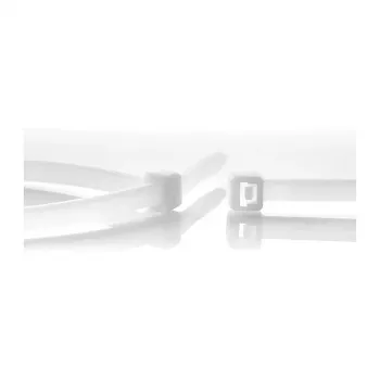 Abraçadeiras de nylon PA66 naturais WKK 100 x 2,5 mm, pack de 100, autoapertáveis, UL94 V2