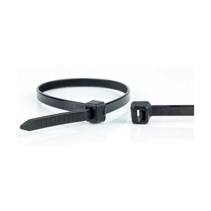 Abraçadeiras de nylon pretas estabilizadas aos UV WKK 100 x 2,5 mm, pack de 100