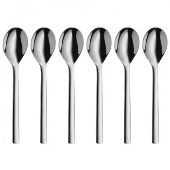 Conjunto de 6 colheres de chá WMF Nuova Cromargan aço inoxidável prateado