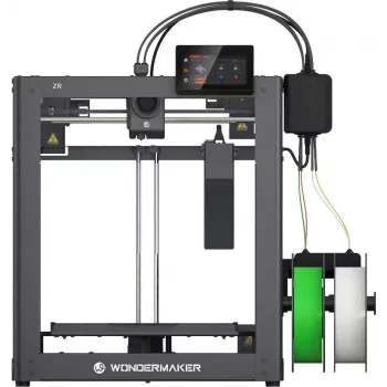 WonderMaker ZR impressora 3D com Wi-Fi, volume de impressão 300 x 300 x 300 mm, impressão a 4 cores, estrutura metálica, cinzento