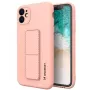 Wozinsky Apple iPhone 12 Capa com Suporte de Silicone Rosa
