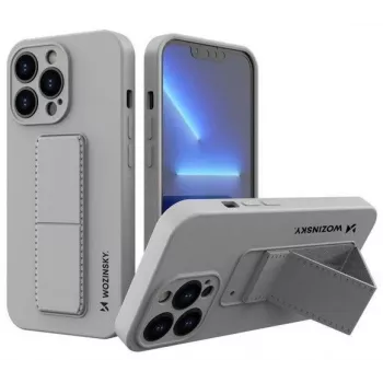 Capa com Suporte Wozinsky para Apple iPhone 13, Capa de Silicone com Suporte Cinzenta