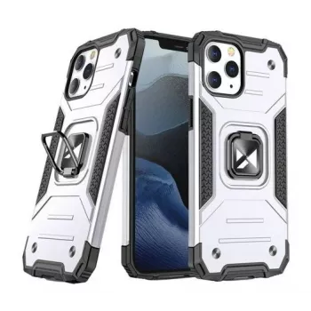 Capa Wozinsky Apple iPhone 13 Pro Max Ring Armor com Suporte Resistente Prateada