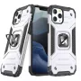 Wozinsky Capa Ring Armor para Apple iPhone 13 com suporte, capa robusta resistente a choques, prateado