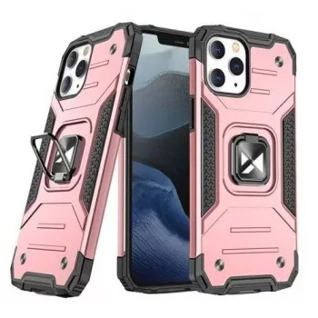 Wozinsky Capa Ring Armor com Suporte para Apple iPhone 13 Rosa Resistente