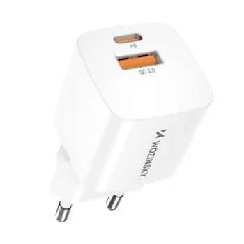 Wozinsky CMWCW 20W USB-C / USB-A Fonte de alimentação - Branco