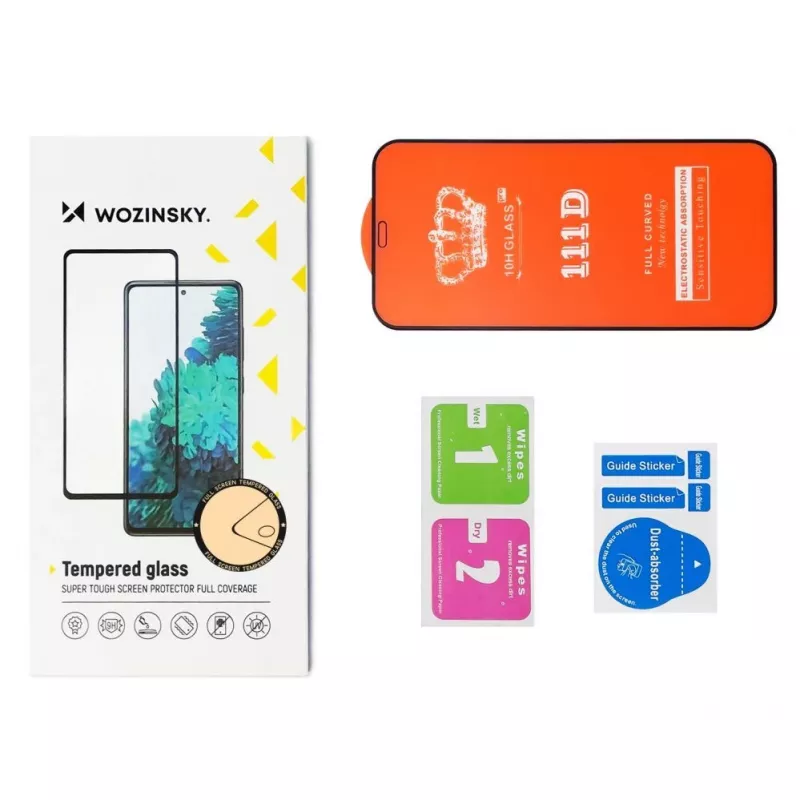Protetor de ecrã em vidro temperado Wozinsky Full Glue 9H para Samsung Galaxy A54 5G ecrã completo com moldura preta