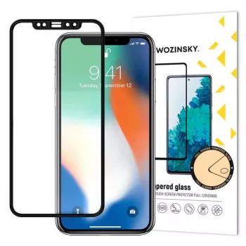 Película de Vidro Temperado Full Glue Super Tough Wozinsky, Ecrã Completo, Compatível com Capa, para Apple iPhone XR / iPhone 11 Preta