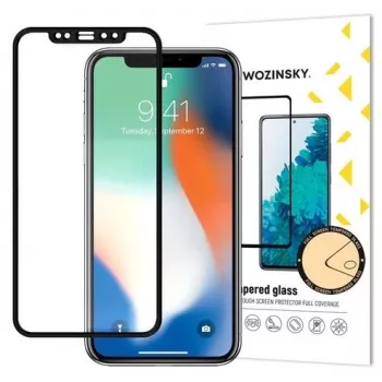 Película de Vidro Temperado Full Glue Super Tough Wozinsky, Ecrã Completo, Compatível com Capa, para Apple iPhone XR / iPhone 11 Preta