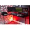 X Rocker 2022068 Secretária de gaming de canto em L com iluminação LED RGB, aspeto de fibra de carbono, Preto