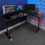 X Rocker 2022068 Secretária de gaming de canto em L com iluminação LED RGB, aspeto de fibra de carbono, Preto