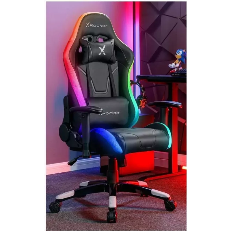 X Rocker Agility Compact Cadeira de escritório gaming eSports com iluminação LED e controlo por app - Preto (2023028)