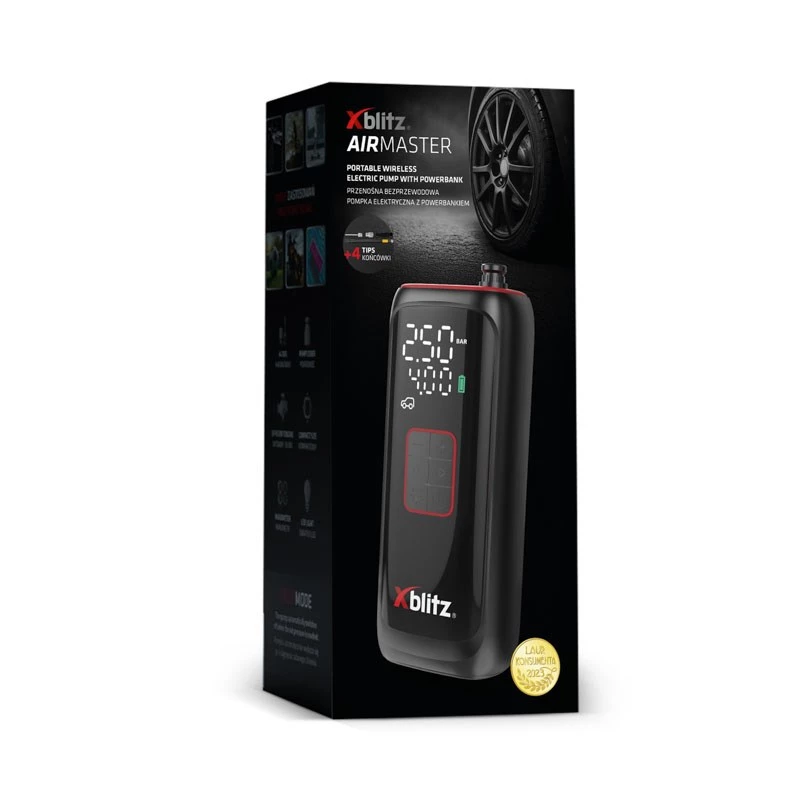 Bomba elétrica Xblitz AIRMASTER 150 PSI digital LED com paragem automática