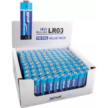 Pilhas XCell Performance LR03 Micro AAA (alcalinas) – caixa pack de 100