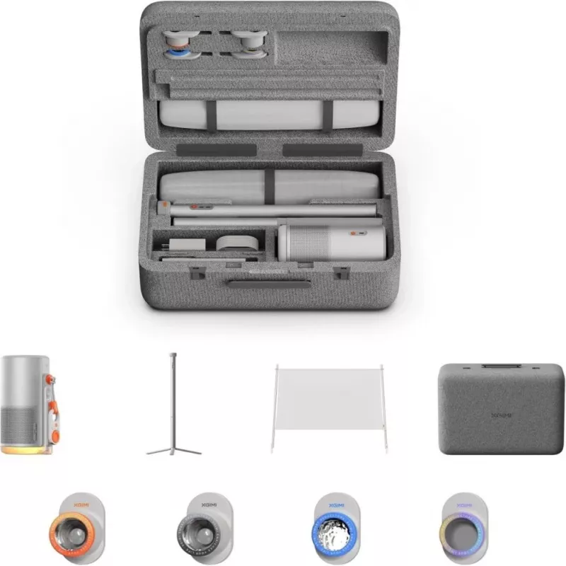 XGIMI Mogo 4 Bundle - projetor portátil Full HD com Android TV 11.0, 400 lúmenes ISO, altifalante Harman Kardon, correção automática de trapézio, autofoco, evitação inteligente de obstáculos, ajuste inteligente de ecrã, HDR10, 90 % DCI-P3, alimentação USB-C