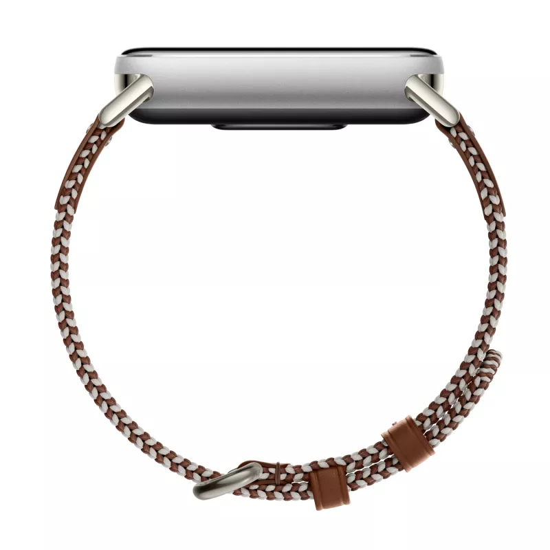 Pulseira de Seda Tricotada para Xiaomi Smart Band 10 - Castanho Pena