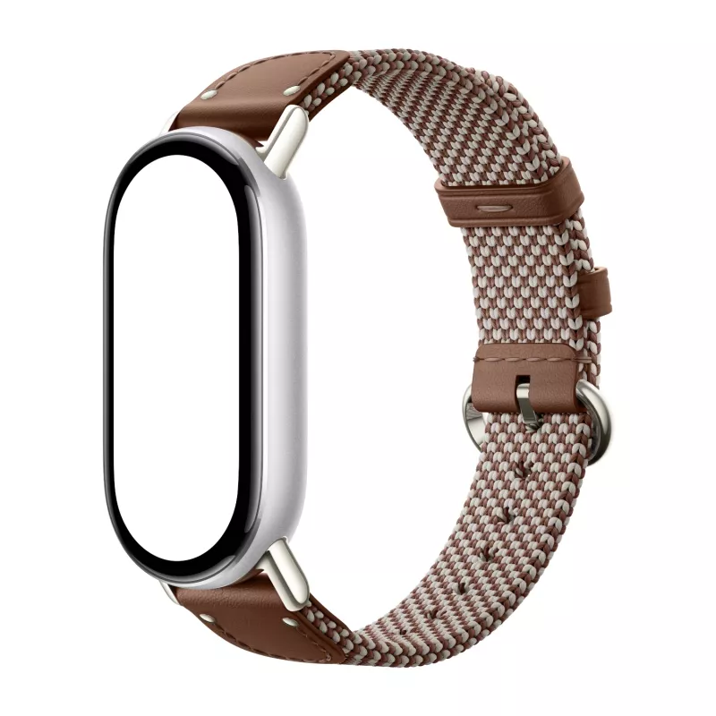 Pulseira de Seda Tricotada para Xiaomi Smart Band 10 - Castanho Pena