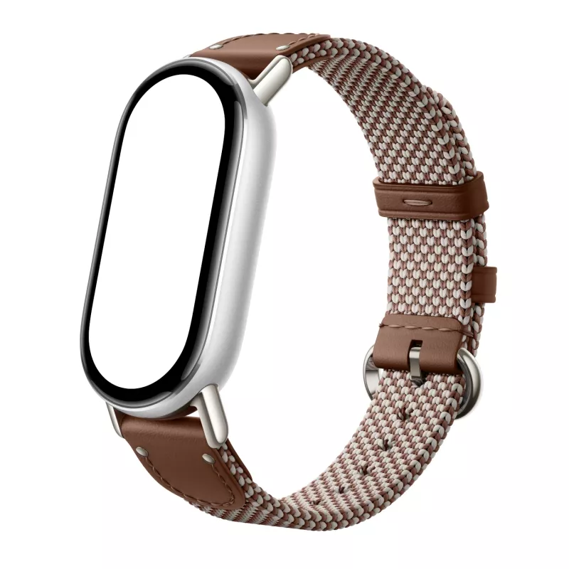 Pulseira de Seda Tricotada para Xiaomi Smart Band 10 - Castanho Pena