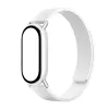 Pulseira de Pele Kona Magnética para Xiaomi Smart Band 10 - Branco Glaciar