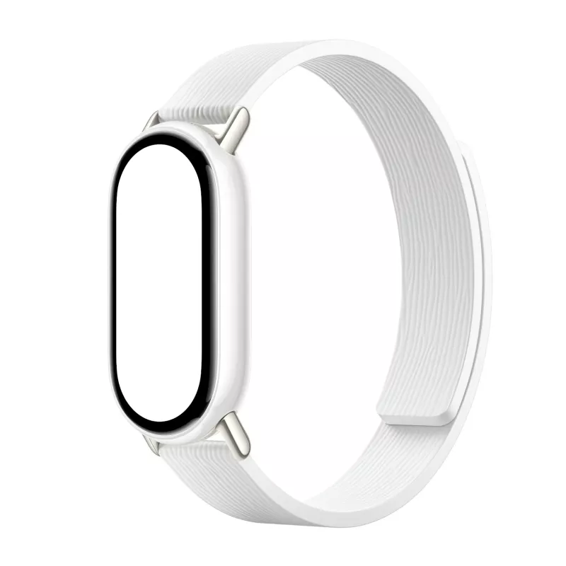 Pulseira de Pele Kona Magnética para Xiaomi Smart Band 10 - Branco Glaciar