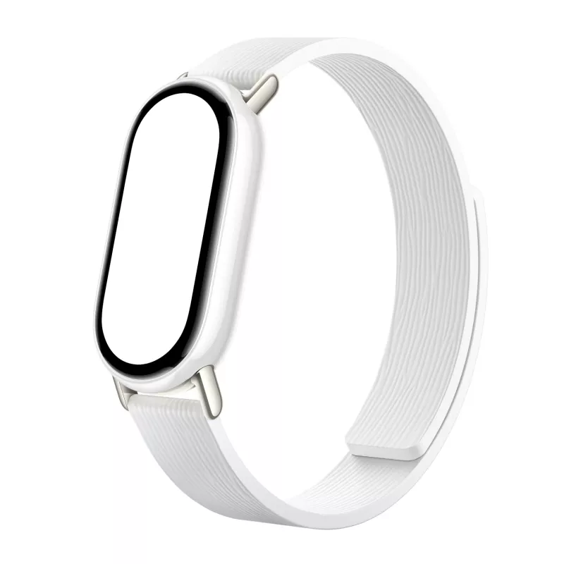 Pulseira de Pele Kona Magnética para Xiaomi Smart Band 10 - Branco Glaciar