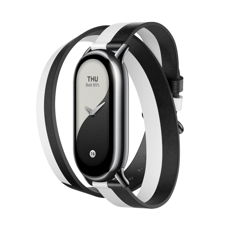 Pulseira de enrolar dupla Xiaomi Smart Band 8 - preta e branca