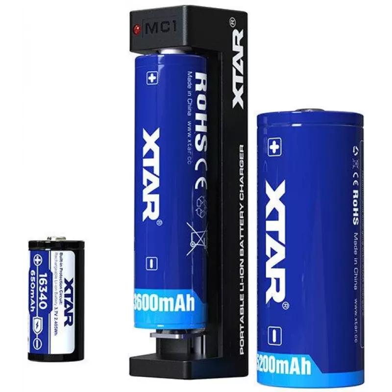 XTAR MC1 Carregador de baterias de iões de lítio USB-C de um só canal