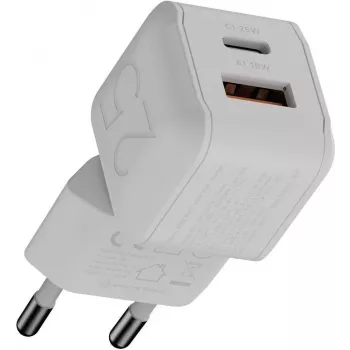 Xtorm NextGen GaN3 Ultra 25W Carregador de parede USB-C e USB-A – branco XECNG250