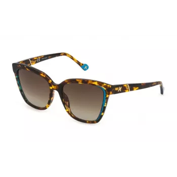 Óculos de sol de mulher YALEA SYA028N550743 Havana acetato armação quadrada lente castanha degradê UV400