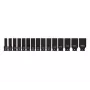 Conjunto de chaves de caixa YATO YT-1055 1/2 inch para parafusadeira de impacto, 15 peças, métrico, 10-32 mm, aço CrMo, fosfatado preto, DIN 3121