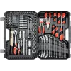 Yato YT-38891 Conjunto de ferramentas de mecânico de 216 peças com roquetes de 1/4 inch, 3/8 inch e 1/2 inch, chaves de caixa, chaves, pontas e chaves Allen em mala de plástico