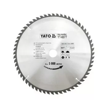 Lâmina de serra circular Yato YT-6077 300mm x 30mm de furo, 40 dentes, com pastilhas de metal duro para madeira