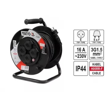 Yato YT-81052 tambor de cabo 4 tomadas 20 m
