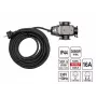 Extensão elétrica Yato YT-81162 20 m 3 tomadas interior/exterior preto