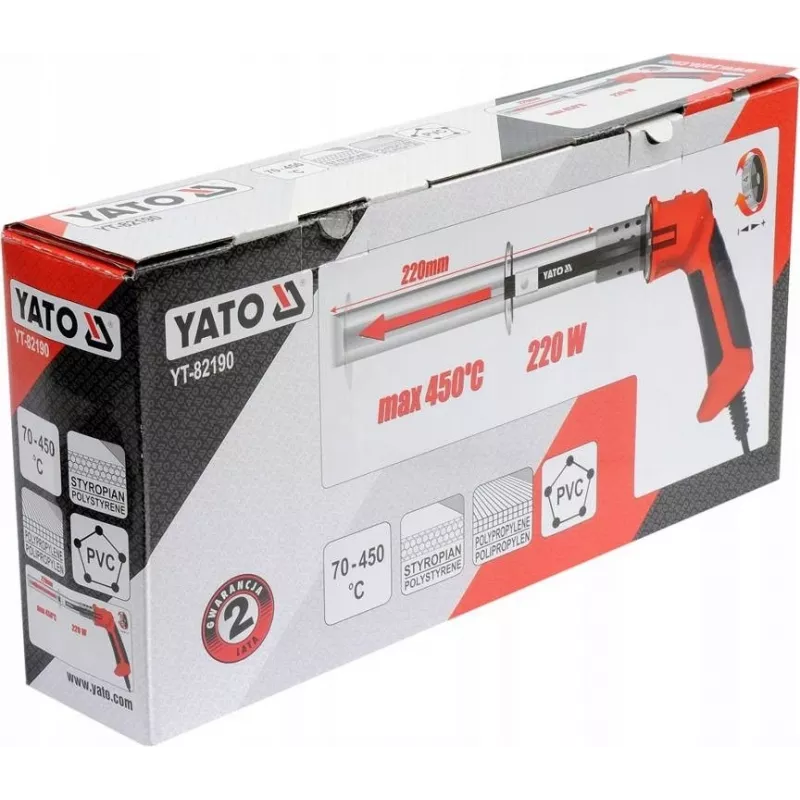 Yato YT-82190 Pistola de ar quente cortador térmico 450 °C 220 W laranja, aço