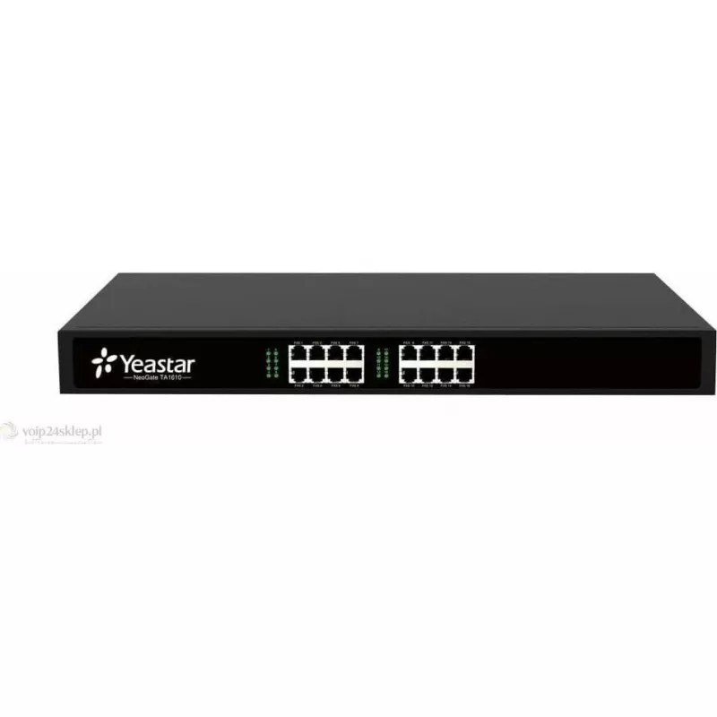 Gateway VoIP Yeastar TA1610 16 portas FXO - 2x RJ45, 16x RJ11, montagem em rack 1U