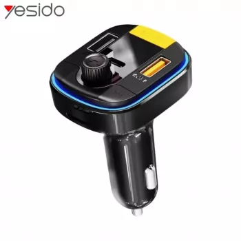 Transmissor Bluetooth para FM YESIDO com carregador rápido para carro 43W Y45 preto