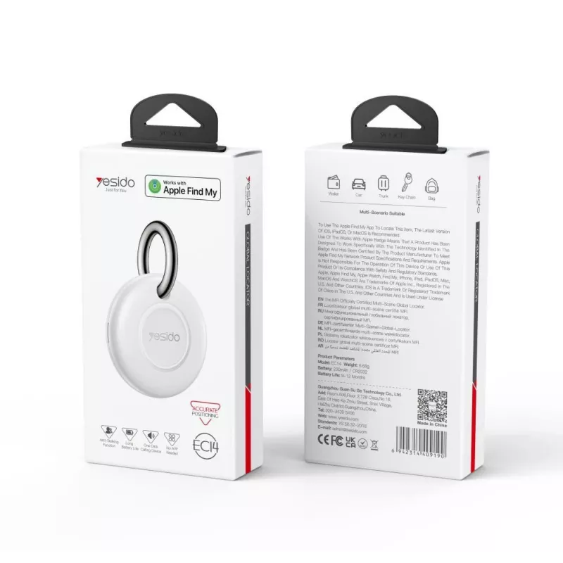 YESIDO GPS Tracker compacto com Apple Onde está? - branco