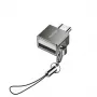 YESIDO GS08 Adaptador OTG USB Type-C em liga de alumínio mini com leitor de cartões - preto