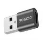 YESIDO GS09 Adaptador OTG USB Type-C para USB-A em Liga de Alumínio Mini Preto